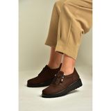Fox Shoes U555040401 Kahverengi Hakiki Deri Nubuk Kadın Ayakkabı
