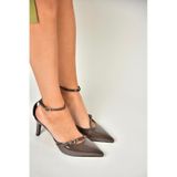 Fox Shoes U654074108 Kahverengi Rugan İnce Kadın Topuklu Ayakkabı