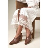 Fox Shoes U654304203 Kahverengi Hakiki Deri Western Topuklu Ayakkabı