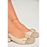fox SHOES U676235309 Ten Alçak Topuklu Kadın Ayakkabı, Ten-Suni Deri, 36