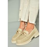 Fox Shoes U704126509 Bej Loafer Makosen Kadın Ayakkabı
