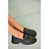 Fox Shoes U704126509 Siyah Loafer Makosen Kadın Ayakkabı