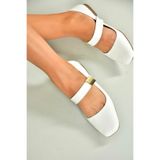 fox SHOES U726454509 Beyaz Kadın Babet, Beyaz-Suni Deri, 39