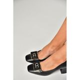 Fox Shoes U820068609 Siyah Kalın Topuklu Kadın Ayakkabı