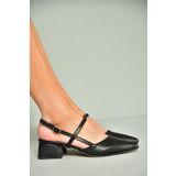 Fox Shoes U998232109 Siyah Alçak Kadın Topuklu Ayakkabı