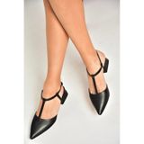 Fox Shoes U998243309 Siyah Alçak Kadın Topuklu Ayakkabı