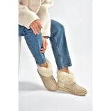 Fox Shoes V250014702 Bej Süet Tüylü Kadın Bot