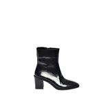 fox SHOES V250330309 Siyah Kalın Topuklu Kadın Bot, Siyah-Suni Deri, 37