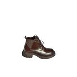 fox SHOES V312400309 Kahverengi Kalın Tabanlı Bağcıklı Kadın Bot, Kahverengi-Suni Deri, 37