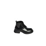fox SHOES V312400309 Siyah Kalın Tabanlı Bağcıklı Kadın Bot, Siyah-Suni Deri, 36
