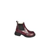 fox SHOES V312402609 Bordo Kalın Tabanlı Lastik Detaylı Kadın Bot, Bordo-Suni Deri, 37