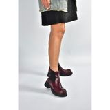 Fox Shoes V312402609 Bordo Kalın Tabanlı Lastik Detaylı Kadın Bot