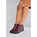 fox SHOES V324501903 Bordo Hakiki Deri Cırtlı Kadın Bot, Bordo-Hakiki Deri, 40