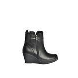 fox SHOES V361196809 Siyah Dolgu Topuklu Kadın Bot, Siyah-Suni Deri, 36