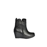 fox SHOES V361196809 Siyah Dolgu Topuklu Kadın Bot, Siyah-Suni Deri, 39