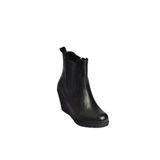 fox SHOES V361197009 Siyah Dolgu Topuklu Kadın Bot, Siyah-Suni Deri, 40