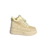 fox SHOES V367343402 Bej Süet İçi Tüylü Kalın Tabanlı Kadın Bot, Bej-Süet, 39