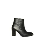 fox SHOES V398300303 Siyah Hakiki Deri Kalın Topuklu Kadın Bot, Siyah-Hakiki Deri, 38