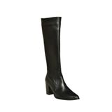 Fox Shoes V398589603 Siyah Hakiki Deri Kalın Topuklu Kadın Çizme