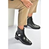 Fox Shoes V518047009 Siyah Kalın Alçak Topuklu Kadın Bot