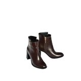 fox SHOES V518103109 Kahverengi Kalın Topuklu Kadın Bot, Kahverengi-Suni Deri, 38
