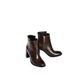 fox SHOES V518103109 Kahverengi Kalın Topuklu Kadın Bot, Kahverengi-Suni Deri, 40