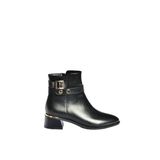 fox SHOES V518978109 Siyah Kalın Alçak Topuklu Kadın Bot, Siyah-Suni Deri, 40