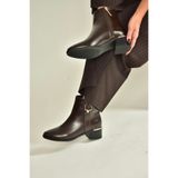 fox SHOES V518978809 Kahverengi Alçak Topuklu Kadın Bot, Kahverengi-Suni Deri, 36