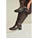 fox SHOES V518978809 Kahverengi Alçak Topuklu Kadın Bot, Kahverengi-Suni Deri, 37