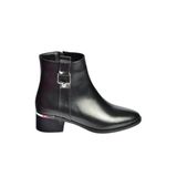 fox SHOES V518978809 Siyah Alçak Topuklu Kadın Bot, Siyah-Suni Deri, 39