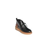 fox SHOES V555011003 Siyah Hakiki Deri Comfort Ortopedik Taban Bağcıklı Kadın Bot, Siyah-Hakiki Deri, 38