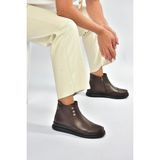 Fox Shoes V555070403 Kahverengi Hakiki Deri Comfort Ortopedik Taban Kadın Bot