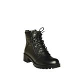 fox SHOES V555085503 Siyah Hakiki Deri Comfort Ortopedik Taban Kadın Bot, Siyah-Hakiki Deri, 37