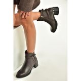 Fox Shoes V555258003 Kahverengi Hakiki Deri Kalın Topuklu Kadın Bot