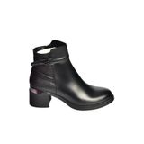 fox SHOES V555258003 Siyah Hakiki Deri Kalın Topuklu Kadın Bot, Siyah-Hakiki Deri, 39
