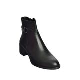 fox SHOES V555311503 Siyah Hakiki Deri Alçak Topuklu Kadın Bot, Siyah-Hakiki Deri, 38