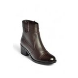 fox SHOES V555567203 Kahverengi Alçak Topuklu Comfort Ortopedik Taban Kadın Bot, Kahverengi-Hakiki Deri, 37