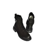 fox SHOES V555575501 Siyah Hakiki Deri Nubuk Kadın Postal Bot, Siyah-Nubuk, 36