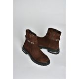 Fox Shoes V555575602 Kahverengi Hakiki Deri Süet Comfort Ortopedik Taban Kadın Bot