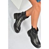 Fox Shoes V555575603 Siyah Hakiki Deri Comfort Ortopedik Taban Kadın Bot