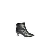 fox SHOES V572124409 Siyah Alçak Topuklu Kadın Bot, Siyah-Suni Deri, 39