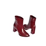 fox SHOES V590166308 Bordo Rugan Kalın Topuklu Klasik Kadın Bot, Bordo-Rugan, 37