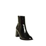 fox SHOES V590166308 Siyah Rugan Kalın Topuklu Klasik Bot, Siyah-Rugan, 37