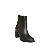 fox SHOES V590166309 Siyah Kalın Topuklu Klasik Kadın Bot, Siyah-Suni Deri, 40