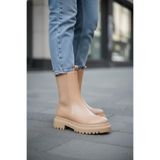 fox SHOES V652649009 Ten Lastik Detaylı Kalın Tabanlı Kadın Bot, Ten-Suni Deri, 39