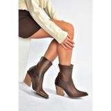 fox SHOES V654080303 Kahverengi Hakiki Deri Western Kovboy Kadın Bot, Kahverengi-Hakiki Deri, 37