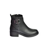 fox SHOES V674121109 Siyah Alçak Topuklu Kadın Bot, Siyah-Suni Deri, 37
