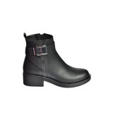 fox SHOES V674121109 Siyah Alçak Topuklu Kadın Bot, Siyah-Suni Deri, 38