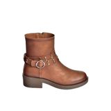fox SHOES V674121209 Taba Alçak Topuklu Fermuarlı Kadın Bot, Taba-Suni Deri, 38