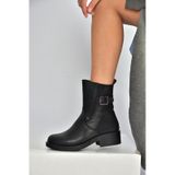Fox Shoes V674121309 Siyah Alçak Topuklu İçi Tüylü Kadın Bot